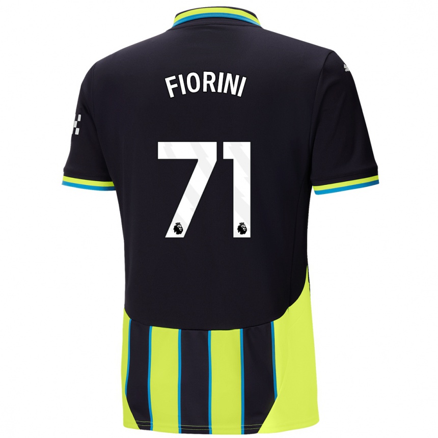 Niño Fútbol Camiseta Lewis Fiorini #71 Azul Amarillo 2ª Equipación 2024/25 Argentina