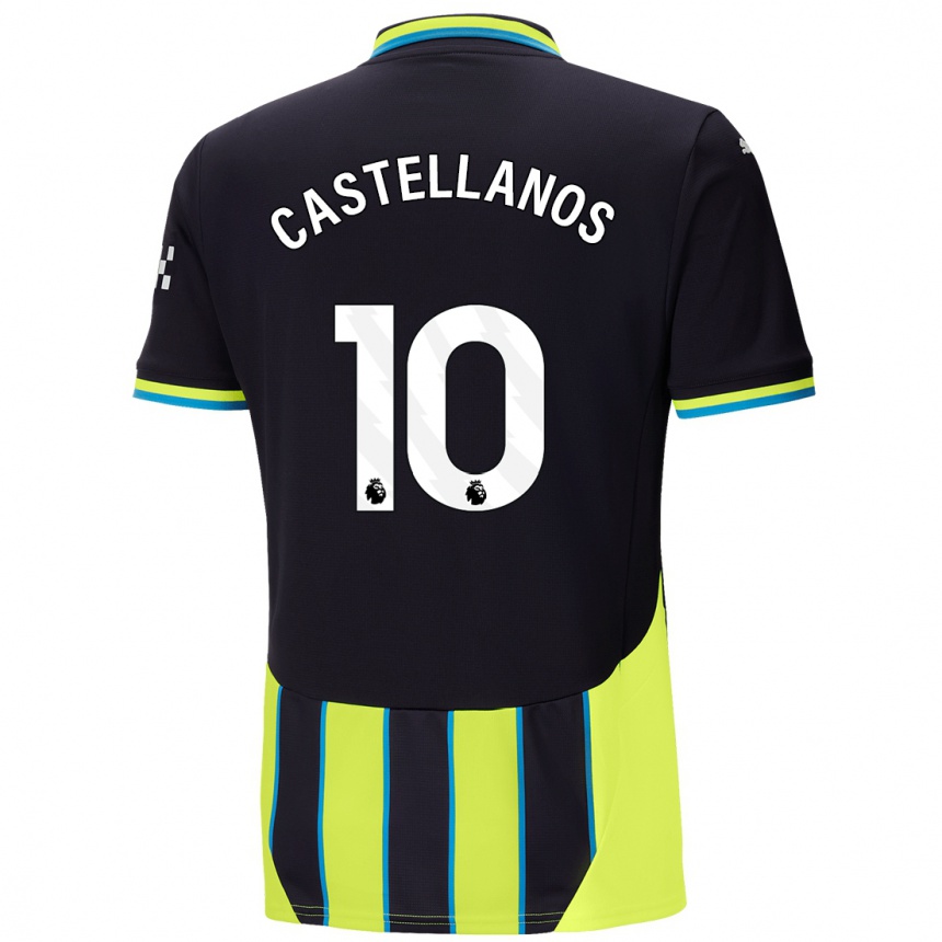 Niño Fútbol Camiseta Deyna Castellanos #10 Azul Amarillo 2ª Equipación 2024/25 Argentina