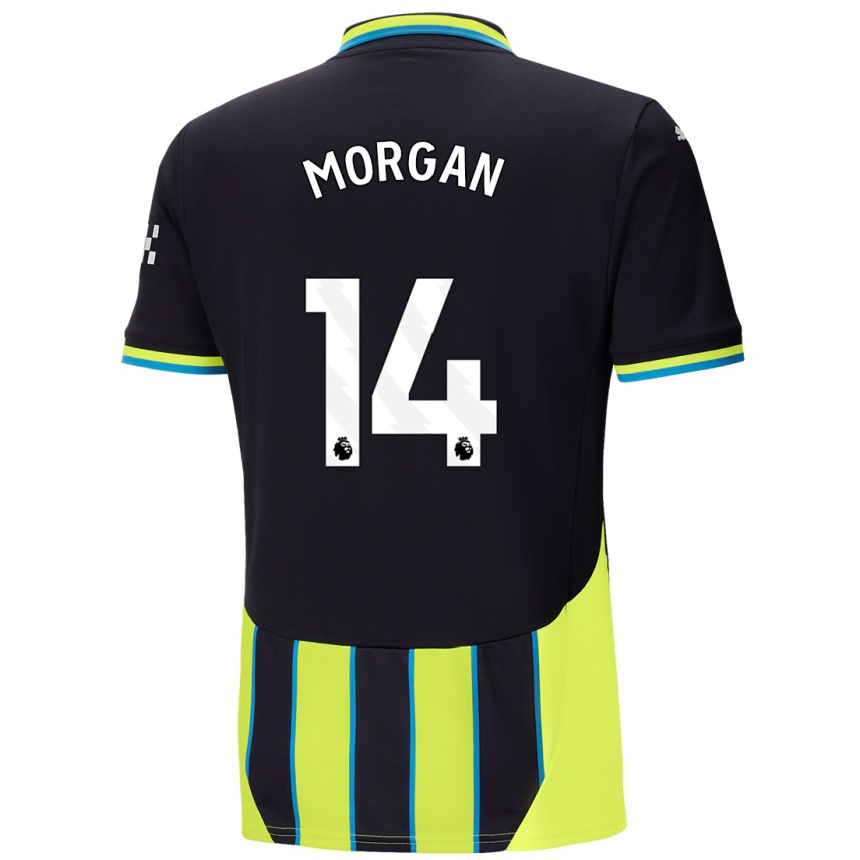 Niño Fútbol Camiseta Esme Morgan #14 Azul Amarillo 2ª Equipación 2024/25 Argentina