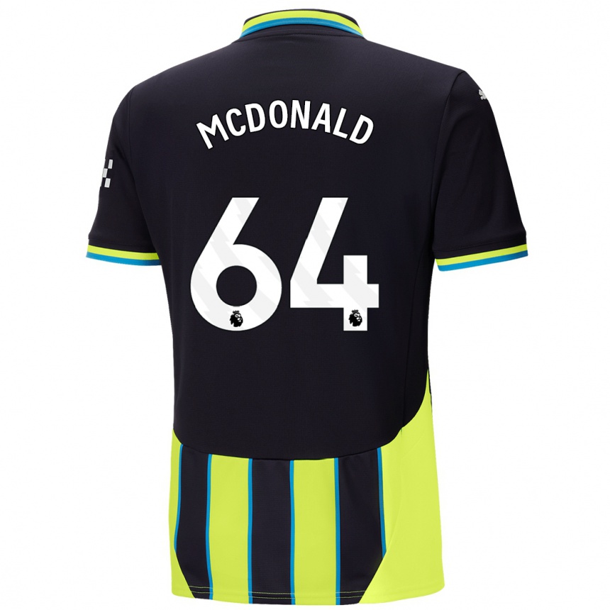 Niño Fútbol Camiseta Rowan Mcdonald #64 Azul Amarillo 2ª Equipación 2024/25 Argentina