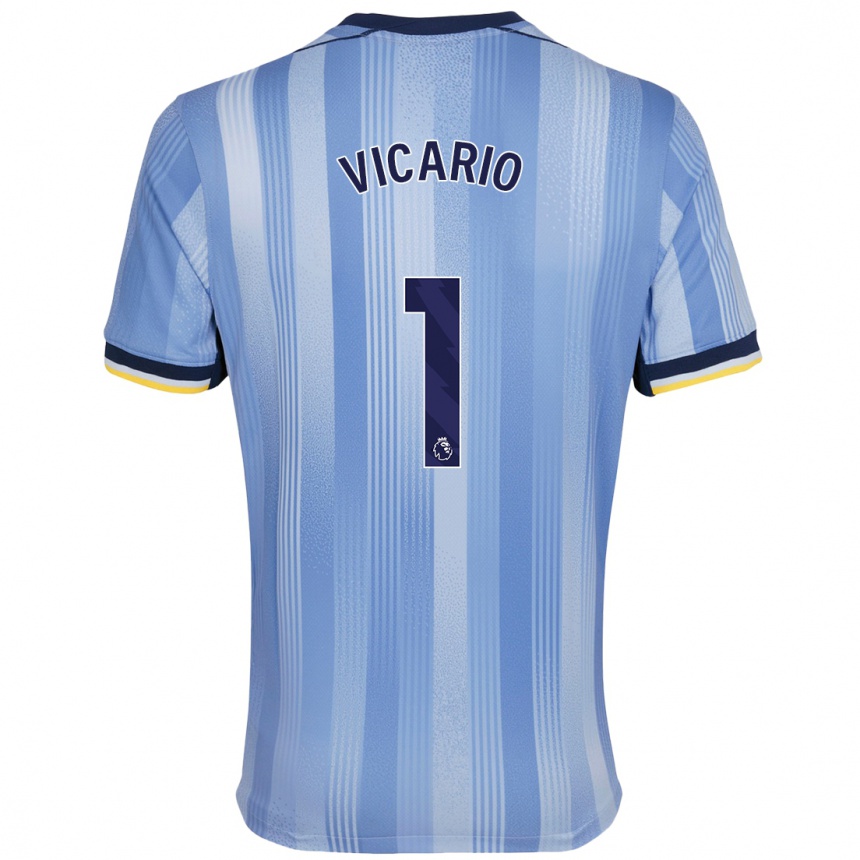 Niño Fútbol Camiseta Guglielmo Vicario #1 Azul Claro 2ª Equipación 2024/25 Argentina