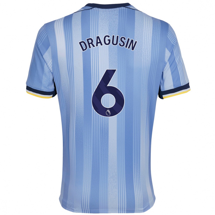 Niño Fútbol Camiseta Radu Drăgușin #6 Azul Claro 2ª Equipación 2024/25 Argentina