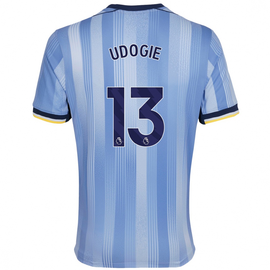 Niño Fútbol Camiseta Destiny Udogie #13 Azul Claro 2ª Equipación 2024/25 Argentina