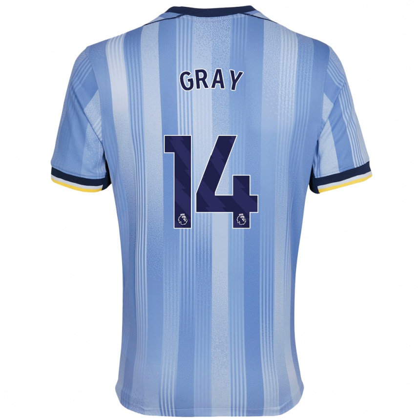 Niño Fútbol Camiseta Archie Gray #14 Azul Claro 2ª Equipación 2024/25 Argentina