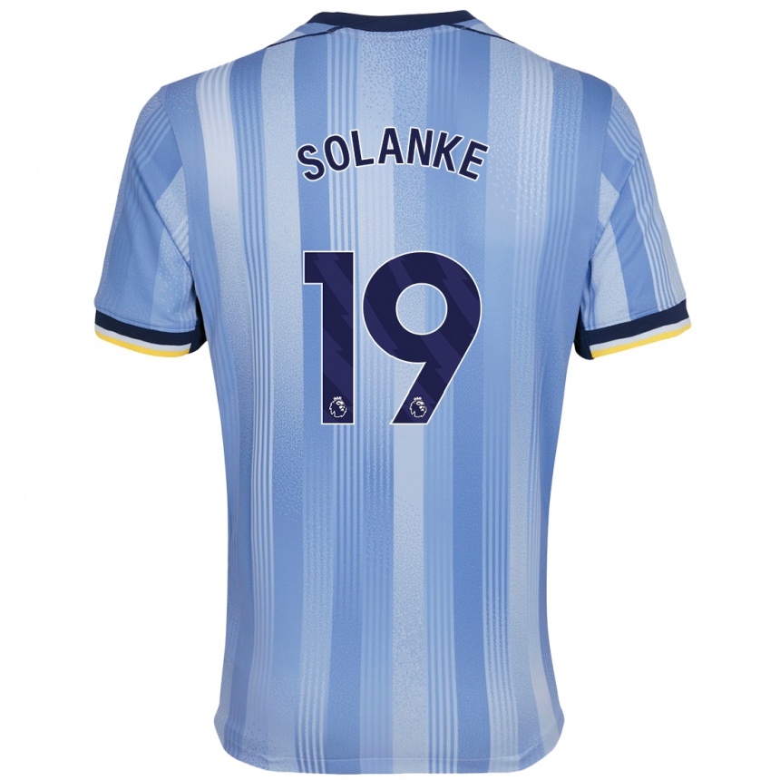 Niño Fútbol Camiseta Dominic Solanke #19 Azul Claro 2ª Equipación 2024/25 Argentina