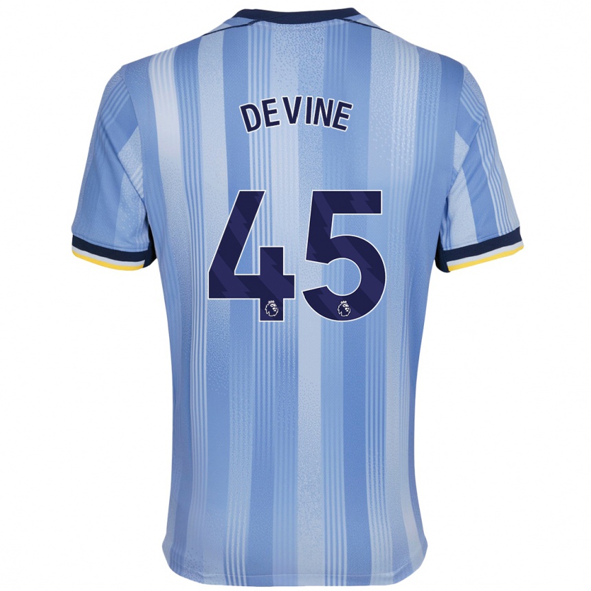 Niño Fútbol Camiseta Alfie Devine #45 Azul Claro 2ª Equipación 2024/25 Argentina