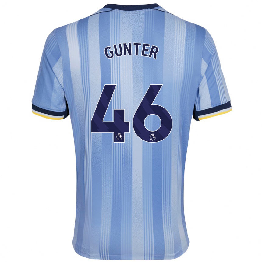 Niño Fútbol Camiseta Luca Gunter #46 Azul Claro 2ª Equipación 2024/25 Argentina