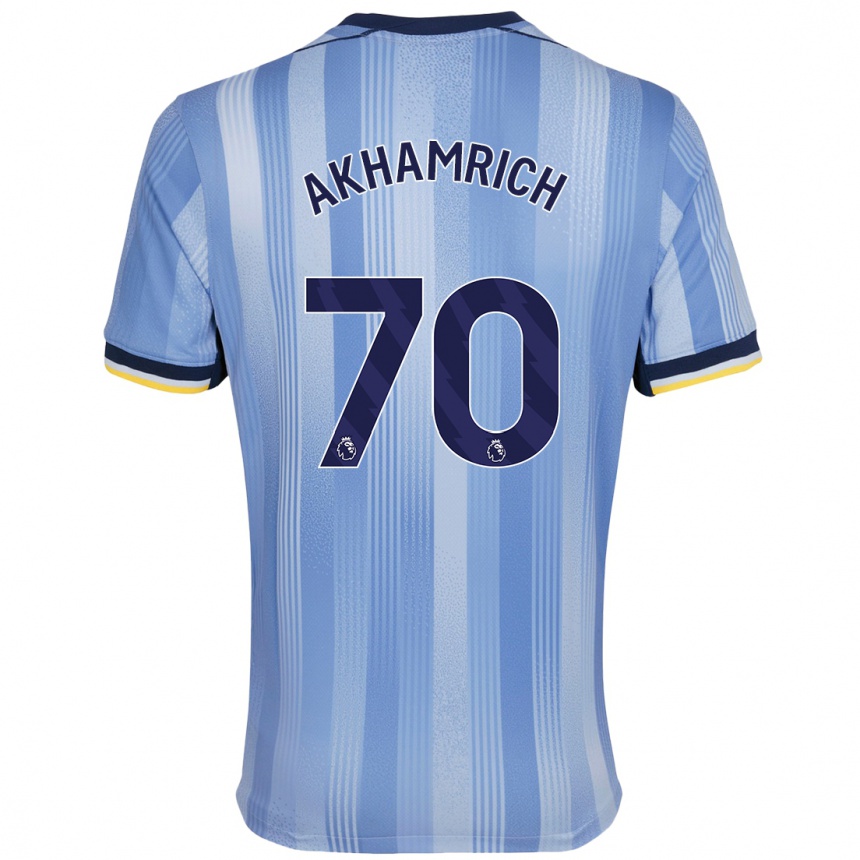 Niño Fútbol Camiseta Yusuf Akhamrich #70 Azul Claro 2ª Equipación 2024/25 Argentina