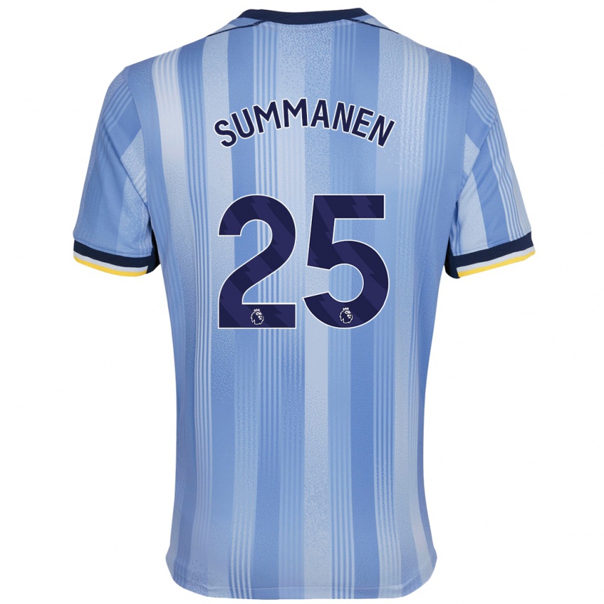 Niño Fútbol Camiseta Eveliina Summanen #25 Azul Claro 2ª Equipación 2024/25 Argentina