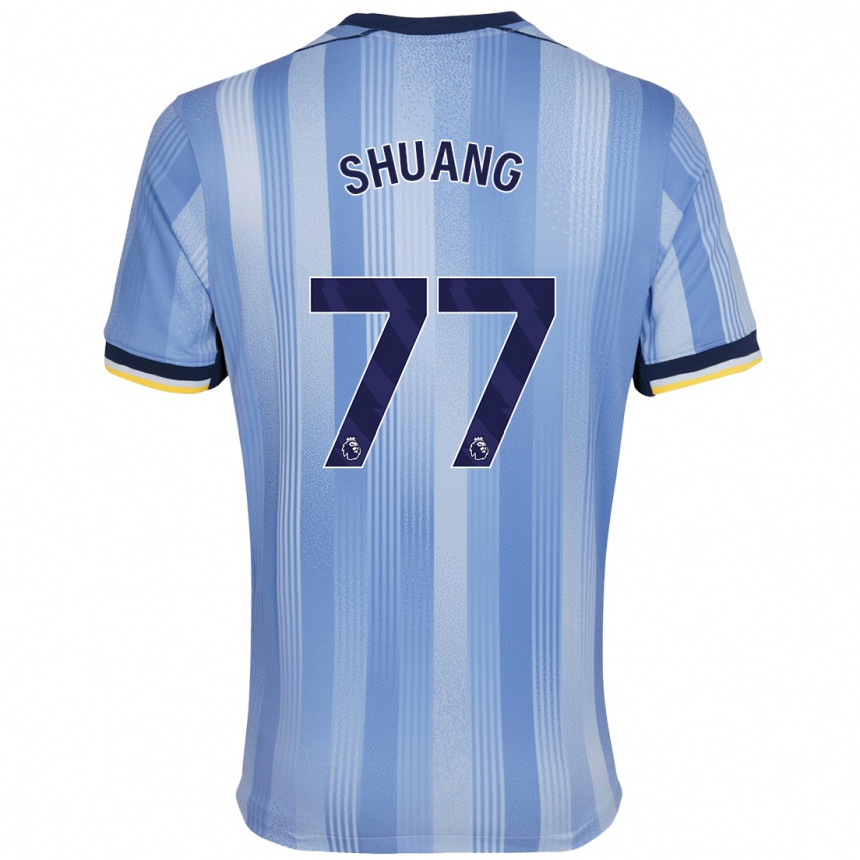 Niño Fútbol Camiseta Wang Shuang #77 Azul Claro 2ª Equipación 2024/25 Argentina