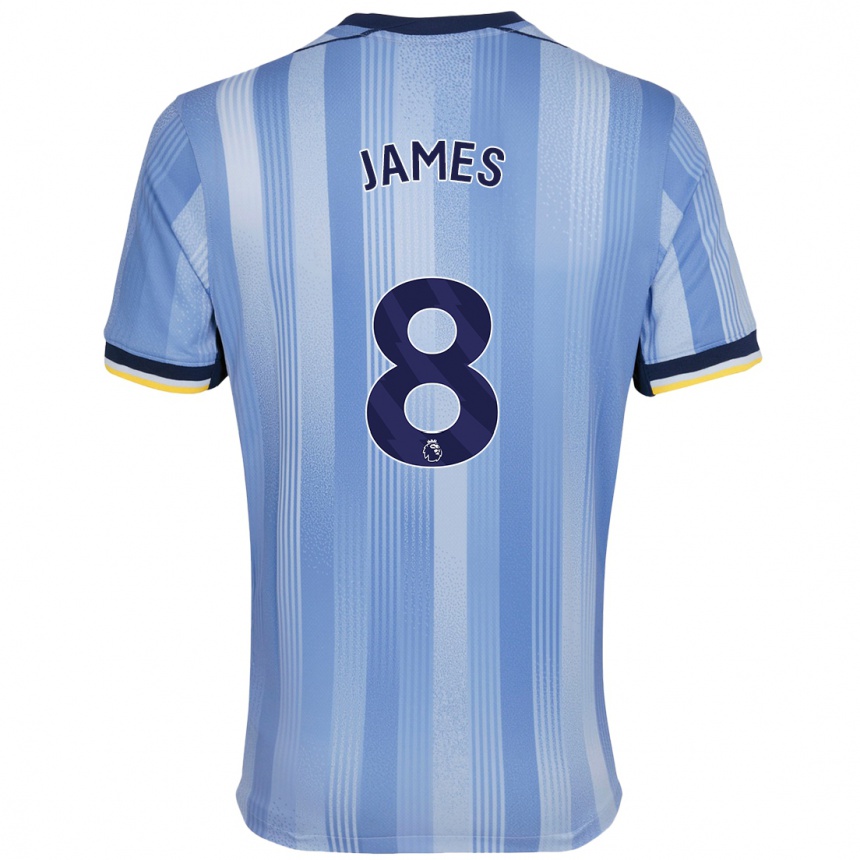 Niño Fútbol Camiseta Angharad James #8 Azul Claro 2ª Equipación 2024/25 Argentina