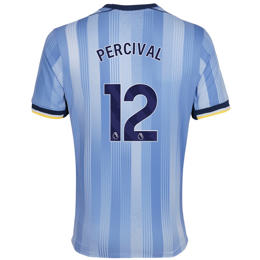 Niño Fútbol Camiseta Ria Percival #12 Azul Claro 2ª Equipación 2024/25 Argentina