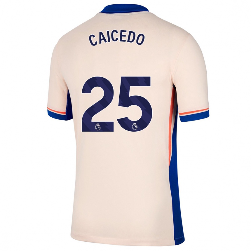 Niño Fútbol Camiseta Moisés Caicedo #25 Beige Claro 2ª Equipación 2024/25 Argentina