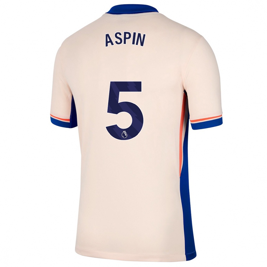 Niño Fútbol Camiseta Brooke Aspin #5 Beige Claro 2ª Equipación 2024/25 Argentina