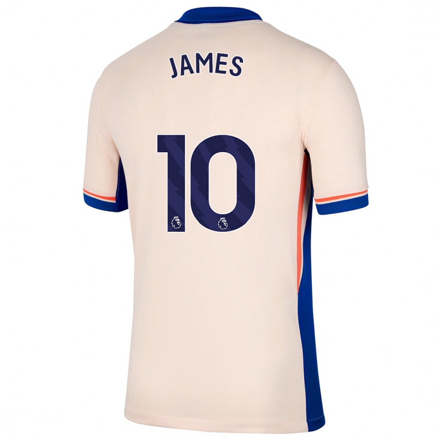 Niño Fútbol Camiseta Lauren James #10 Beige Claro 2ª Equipación 2024/25 Argentina