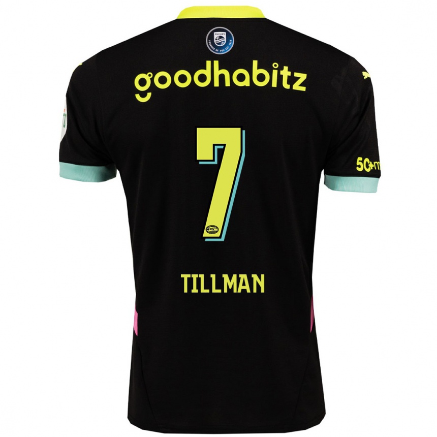 Niño Fútbol Camiseta Malik Tillman #7 Negro Amarillo 2ª Equipación 2024/25 Argentina