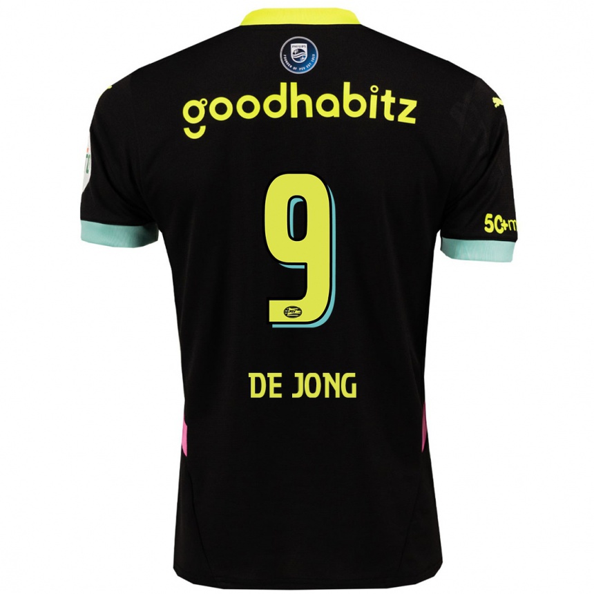 Niño Fútbol Camiseta Luuk De Jong #9 Negro Amarillo 2ª Equipación 2024/25 Argentina