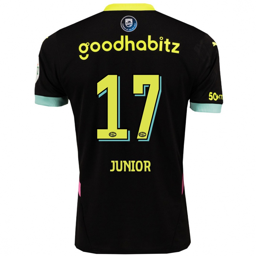 Niño Fútbol Camiseta Mauro Júnior #17 Negro Amarillo 2ª Equipación 2024/25 Argentina