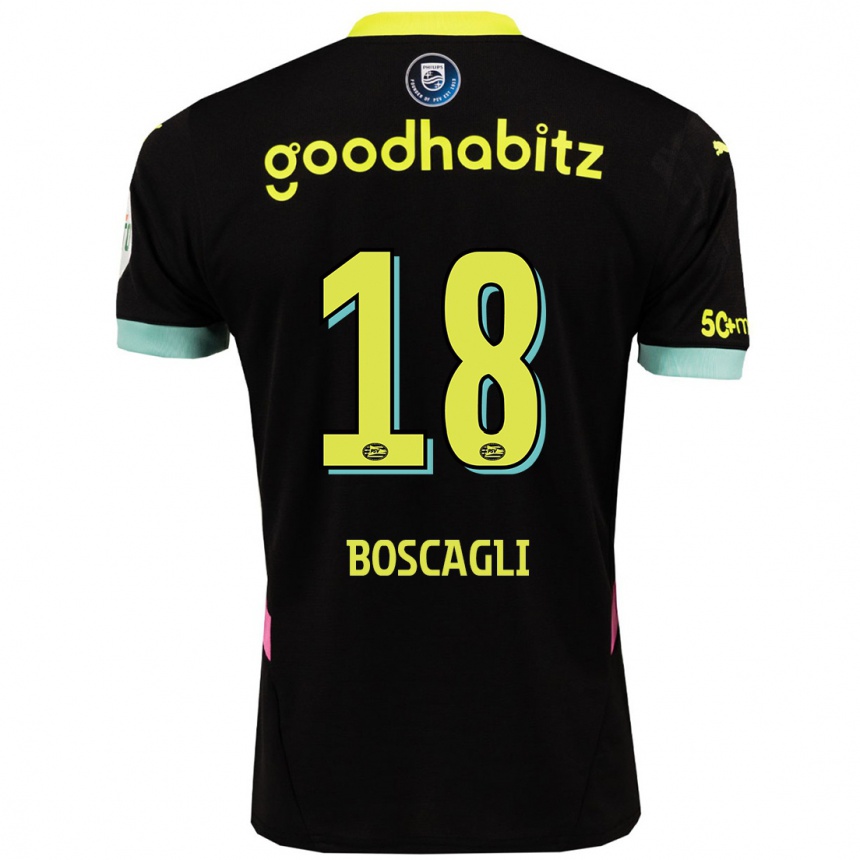 Niño Fútbol Camiseta Olivier Boscagli #18 Negro Amarillo 2ª Equipación 2024/25 Argentina