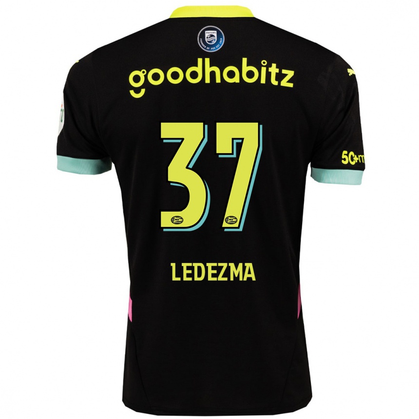 Niño Fútbol Camiseta Richard Ledezma #37 Negro Amarillo 2ª Equipación 2024/25 Argentina