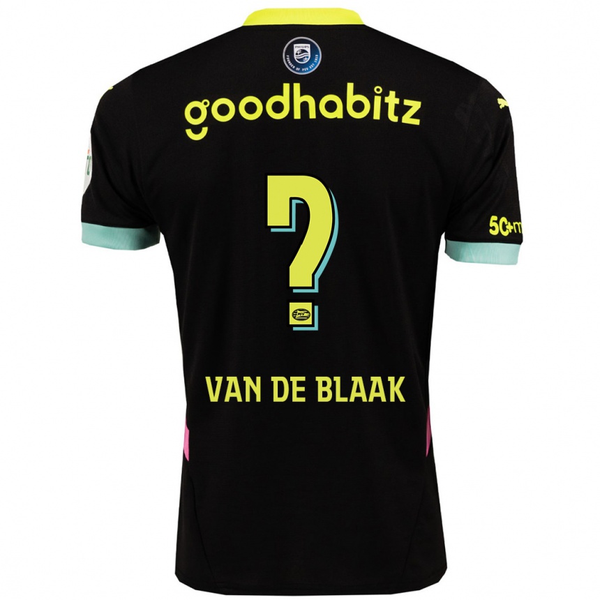 Niño Fútbol Camiseta Emmanuel Van De Blaak #0 Negro Amarillo 2ª Equipación 2024/25 Argentina