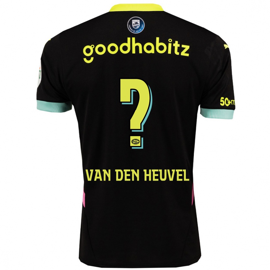 Niño Fútbol Camiseta Tim Van Den Heuvel #0 Negro Amarillo 2ª Equipación 2024/25 Argentina