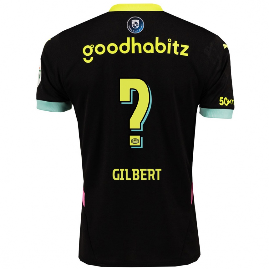 Niño Fútbol Camiseta Dantaye Gilbert #0 Negro Amarillo 2ª Equipación 2024/25 Argentina