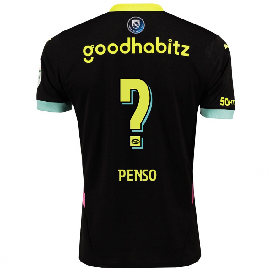 Niño Fútbol Camiseta Kyano Penso #0 Negro Amarillo 2ª Equipación 2024/25 Argentina