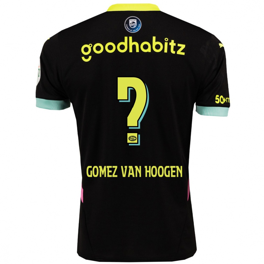 Niño Fútbol Camiseta Samuel Gomez Van Hoogen #0 Negro Amarillo 2ª Equipación 2024/25 Argentina