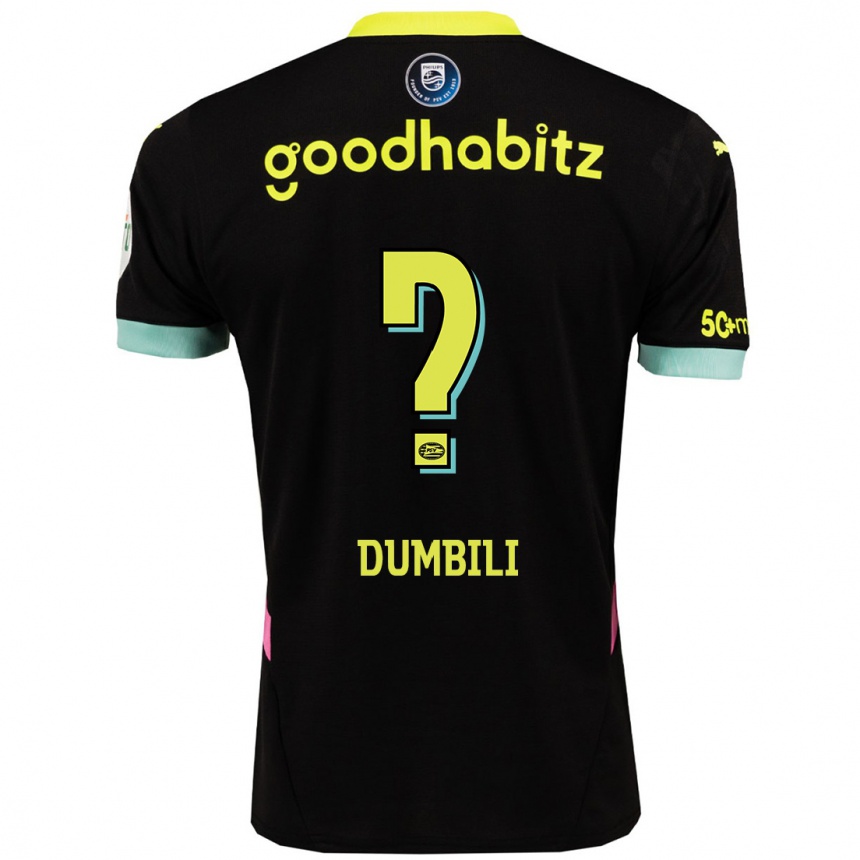 Niño Fútbol Camiseta Samuel Dumbili #0 Negro Amarillo 2ª Equipación 2024/25 Argentina