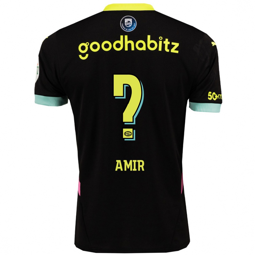 Niño Fútbol Camiseta Amir Al-Anany #0 Negro Amarillo 2ª Equipación 2024/25 Argentina