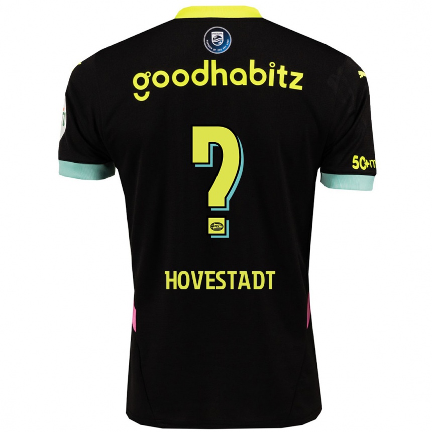 Niño Fútbol Camiseta Mike Hovestadt #0 Negro Amarillo 2ª Equipación 2024/25 Argentina