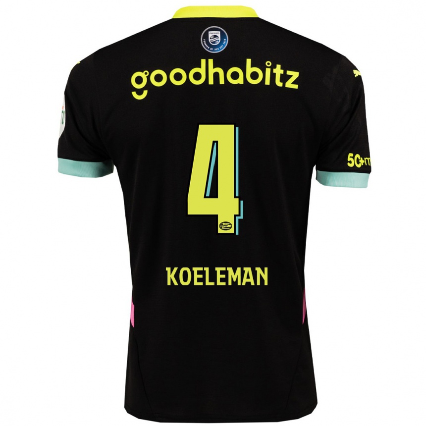 Niño Fútbol Camiseta Senna Koeleman #4 Negro Amarillo 2ª Equipación 2024/25 Argentina