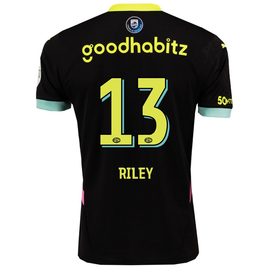 Niño Fútbol Camiseta Indiah-Paige Riley #13 Negro Amarillo 2ª Equipación 2024/25 Argentina