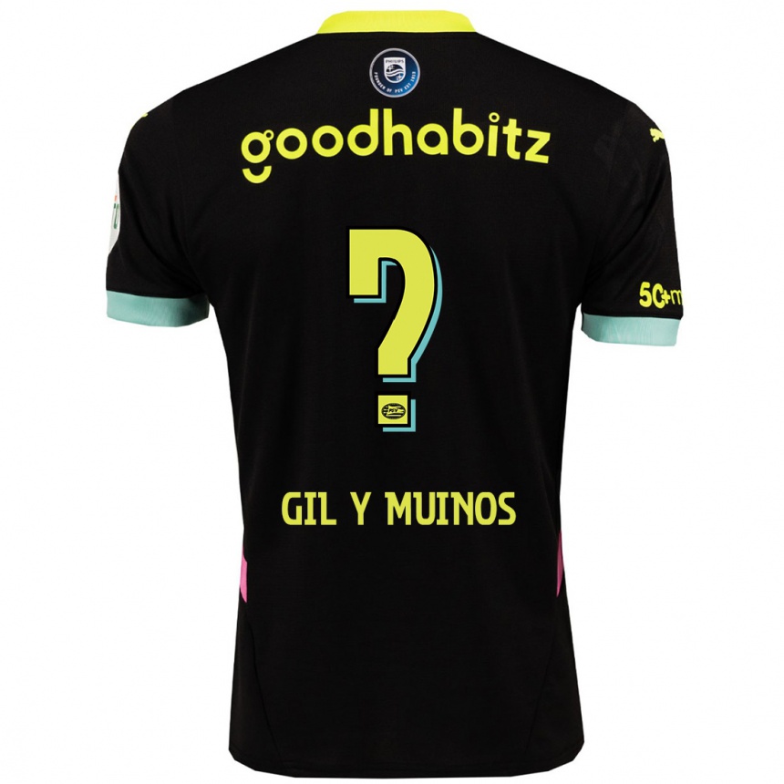 Niño Fútbol Camiseta Yaël Gil Y Muiños #0 Negro Amarillo 2ª Equipación 2024/25 Argentina