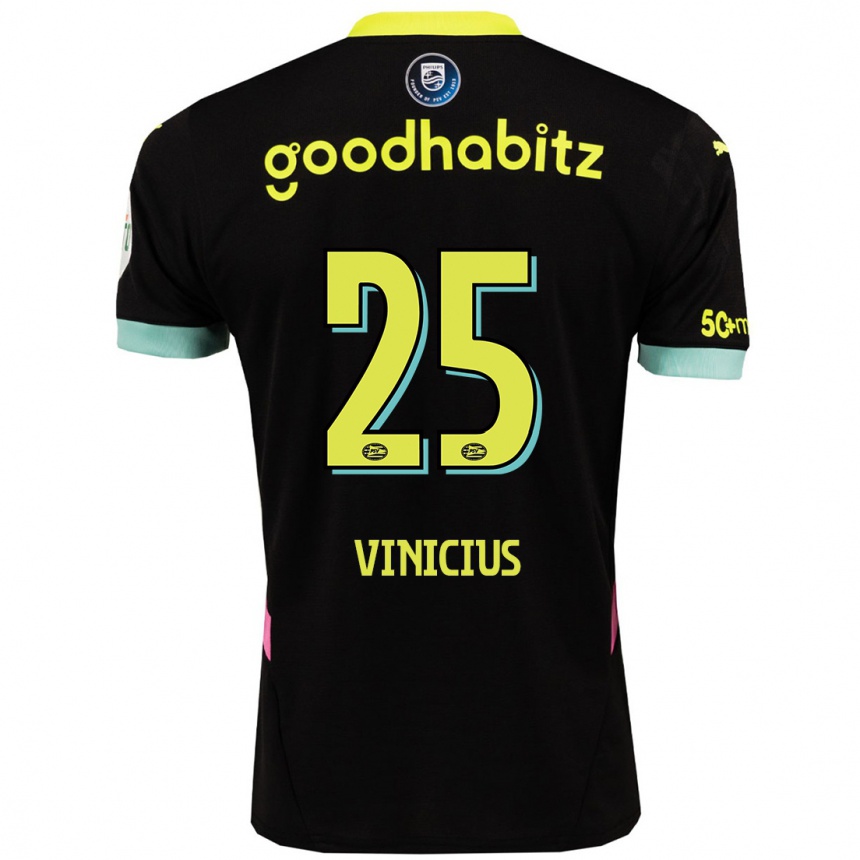 Niño Fútbol Camiseta Carlos Vinicius #25 Negro Amarillo 2ª Equipación 2024/25 Argentina