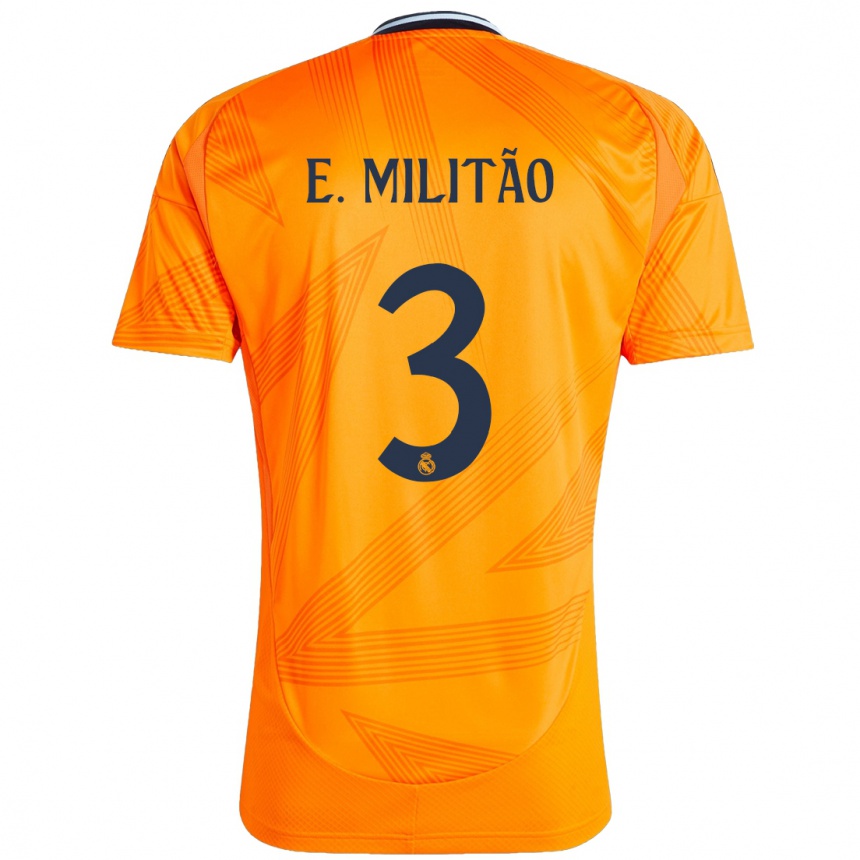 Niño Fútbol Camiseta Eder Militao #3 Naranja 2ª Equipación 2024/25 Argentina