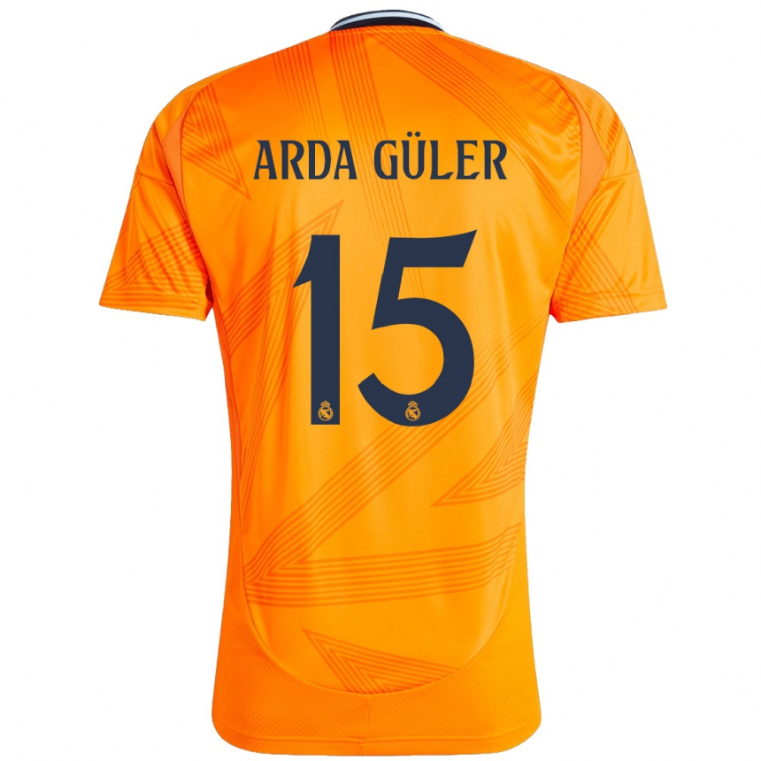 Niño Fútbol Camiseta Arda Güler #15 Naranja 2ª Equipación 2024/25 Argentina