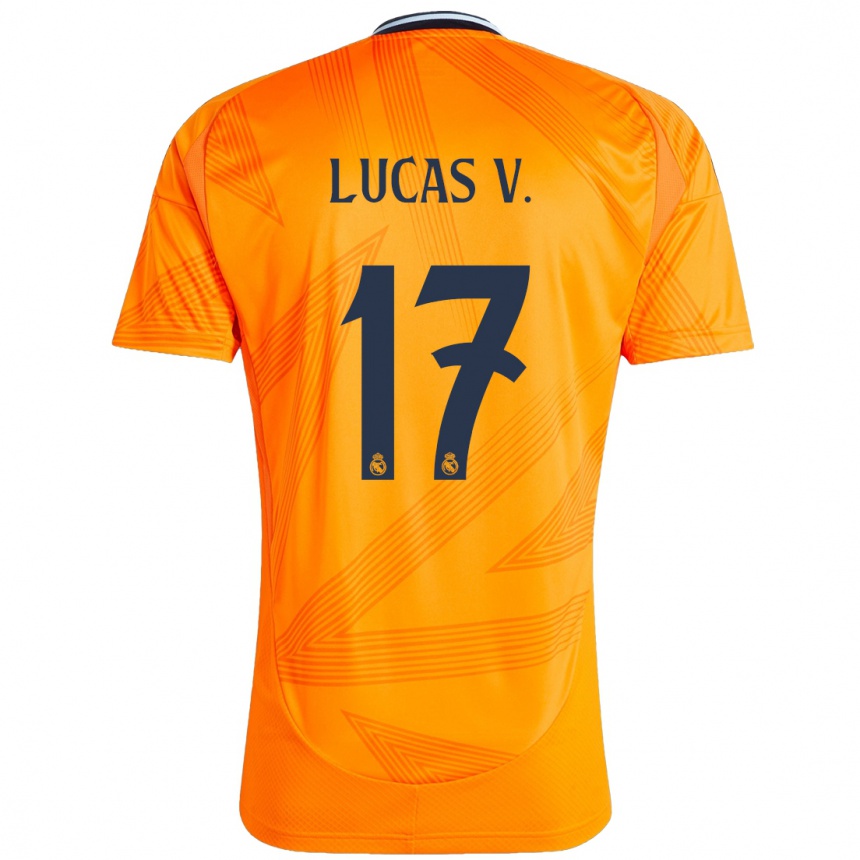 Niño Fútbol Camiseta Lucas Vazquez #17 Naranja 2ª Equipación 2024/25 Argentina