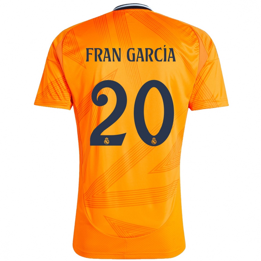 Niño Fútbol Camiseta Fran García #20 Naranja 2ª Equipación 2024/25 Argentina