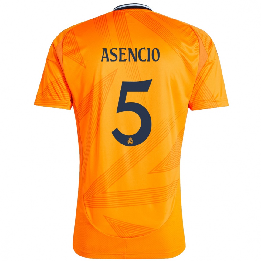 Niño Fútbol Camiseta Raul Asencio #5 Naranja 2ª Equipación 2024/25 Argentina