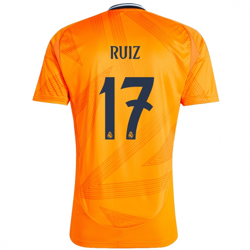 Niño Fútbol Camiseta David Ruiz #17 Naranja 2ª Equipación 2024/25 Argentina