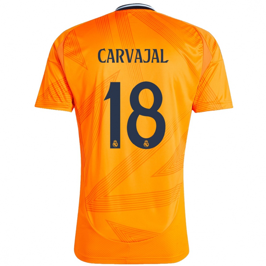 Niño Fútbol Camiseta Angel Carvajal #18 Naranja 2ª Equipación 2024/25 Argentina