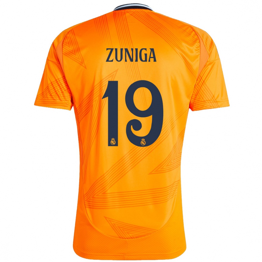 Niño Fútbol Camiseta Loren Zúñiga #19 Naranja 2ª Equipación 2024/25 Argentina