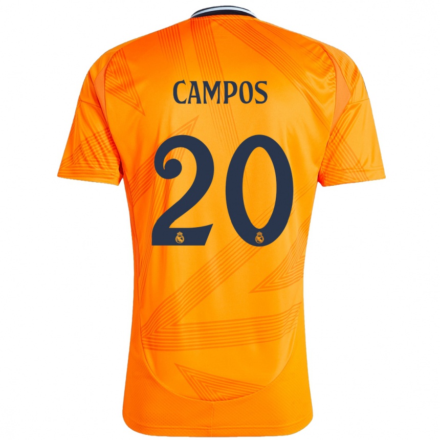 Niño Fútbol Camiseta Andrés Campos #20 Naranja 2ª Equipación 2024/25 Argentina