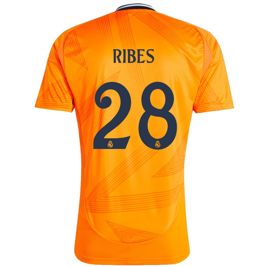 Niño Fútbol Camiseta Kike Ribes #28 Naranja 2ª Equipación 2024/25 Argentina