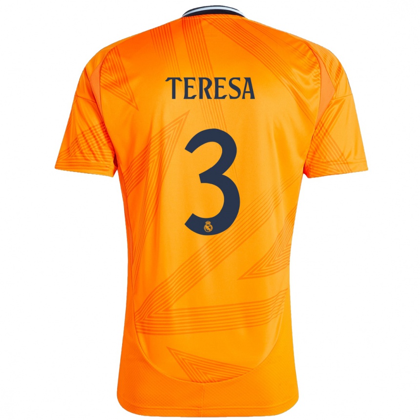 Niño Fútbol Camiseta Teresa Abelleira #3 Naranja 2ª Equipación 2024/25 Argentina