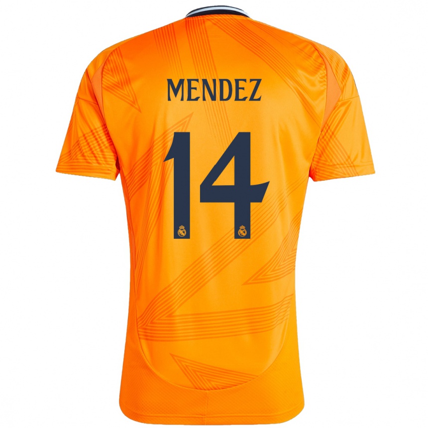 Niño Fútbol Camiseta María Méndez #14 Naranja 2ª Equipación 2024/25 Argentina