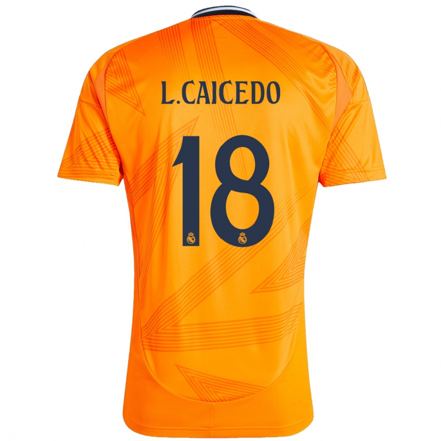 Niño Fútbol Camiseta Linda Caicedo #18 Naranja 2ª Equipación 2024/25 Argentina