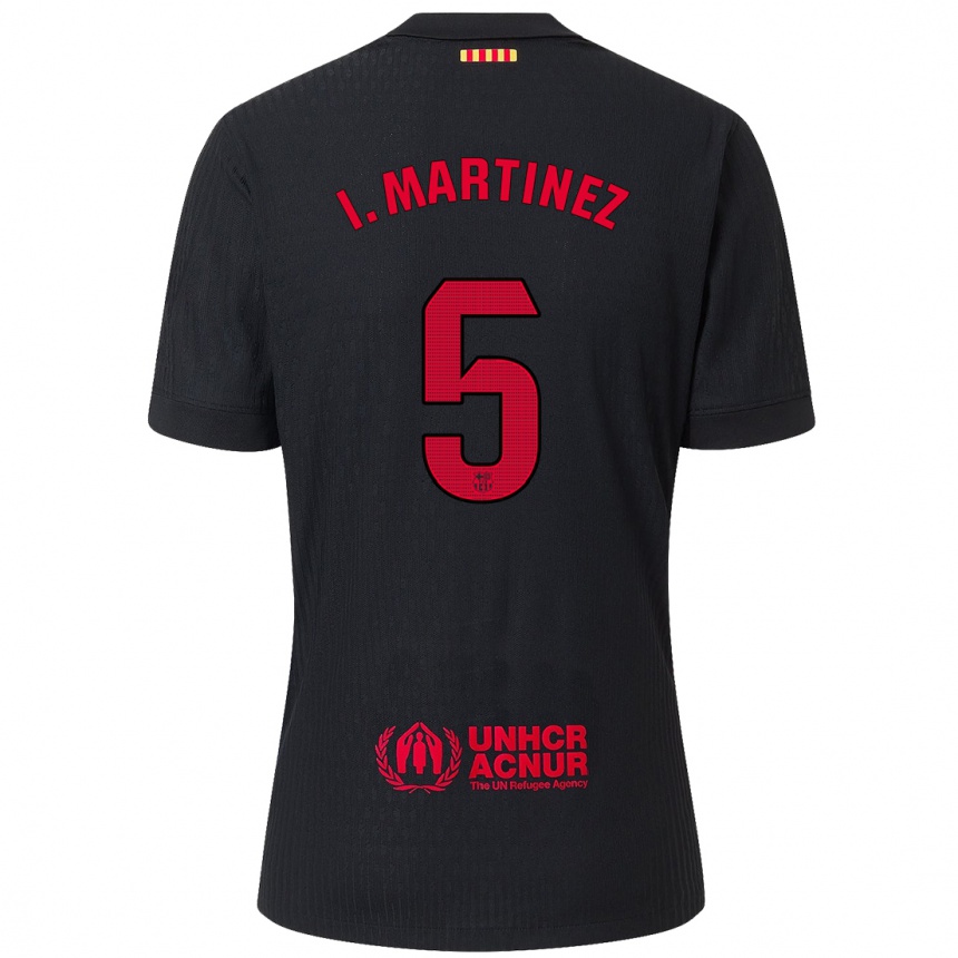 Niño Fútbol Camiseta Iñigo Martínez #5 Negro Rojo 2ª Equipación 2024/25 Argentina